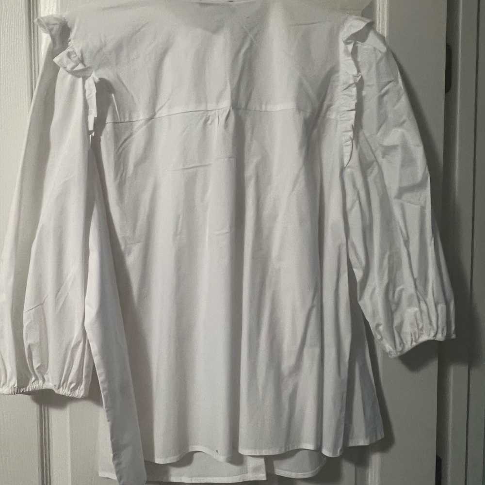 White Ruffled Blouse - Picture 2 of 5